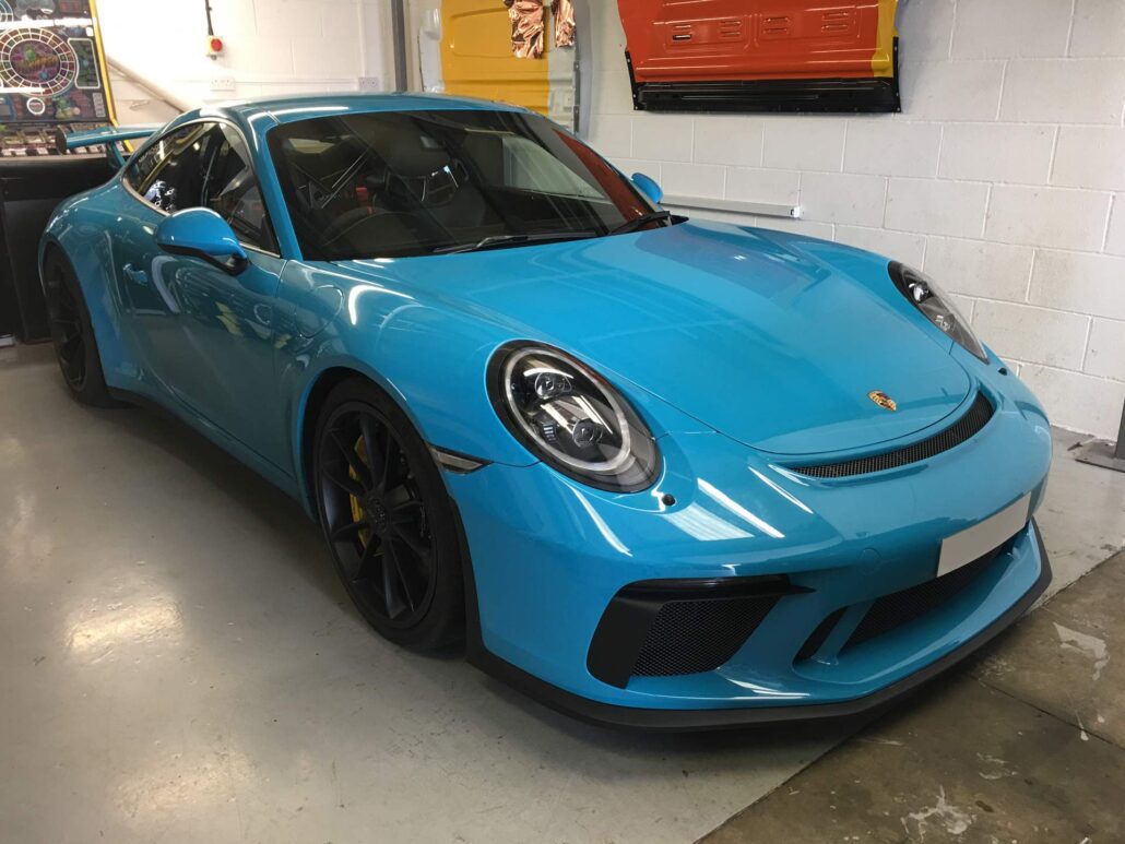 Porsche GT3 PPF added to front of car to prevent stone chips, stretches etc (as the foot is the main area to get damaged)
