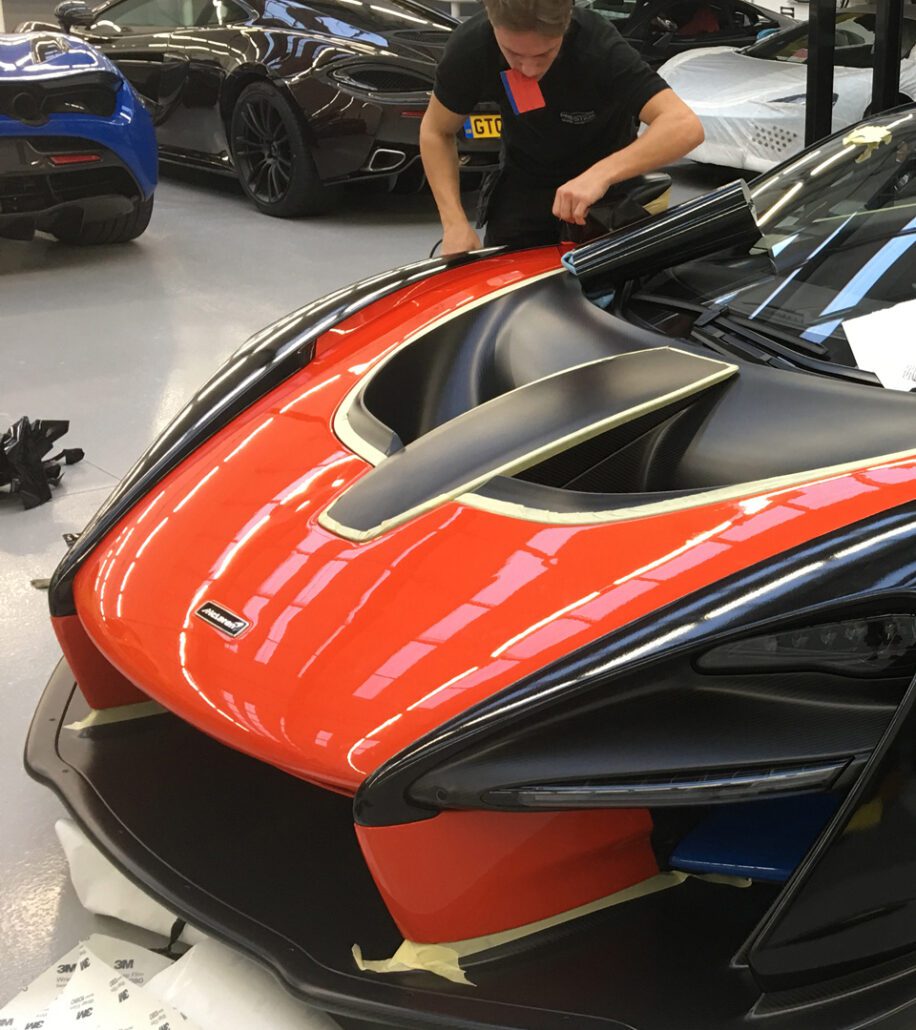 MCLAREN SENNA 3 - Prestige Graphics Kent McLaren-Senna fiery orange and partial gloss black wrap