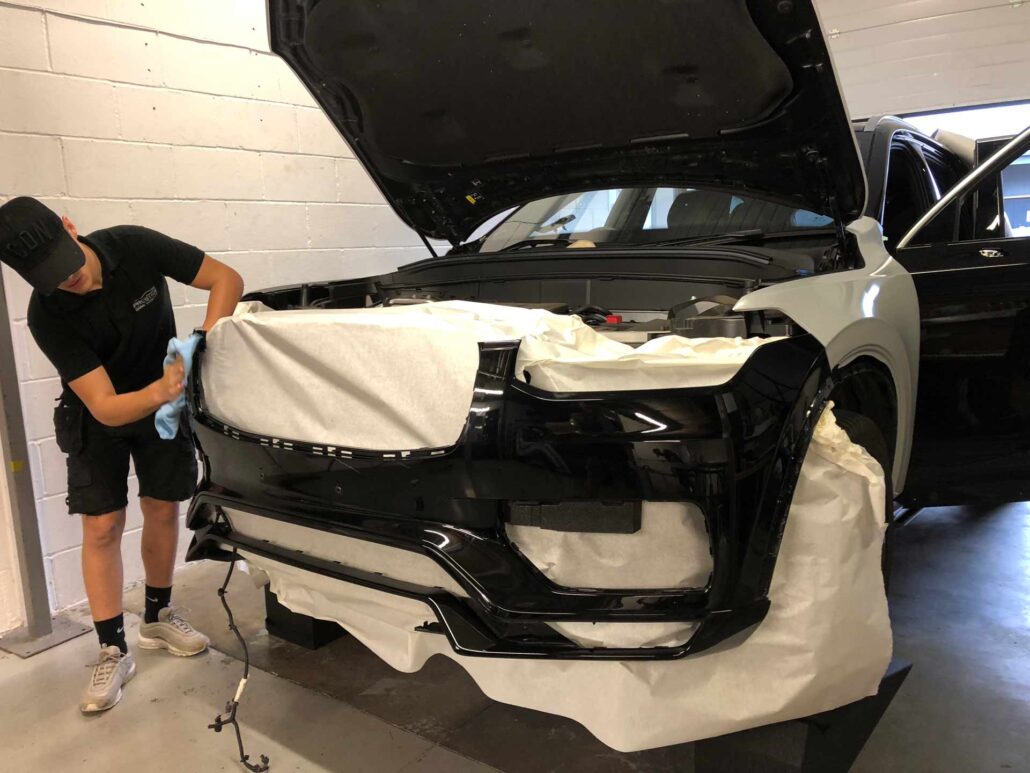 Process of adding full wrap to front of car