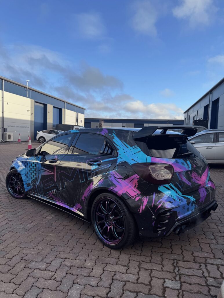 A45 AMG Custom Print - Outside side view