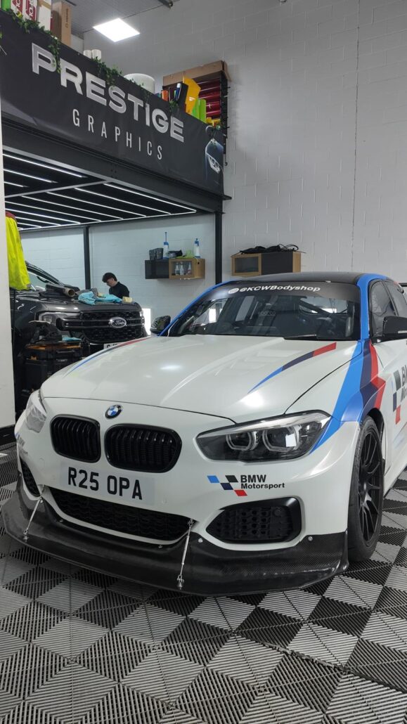 BMW M240i White front graphics