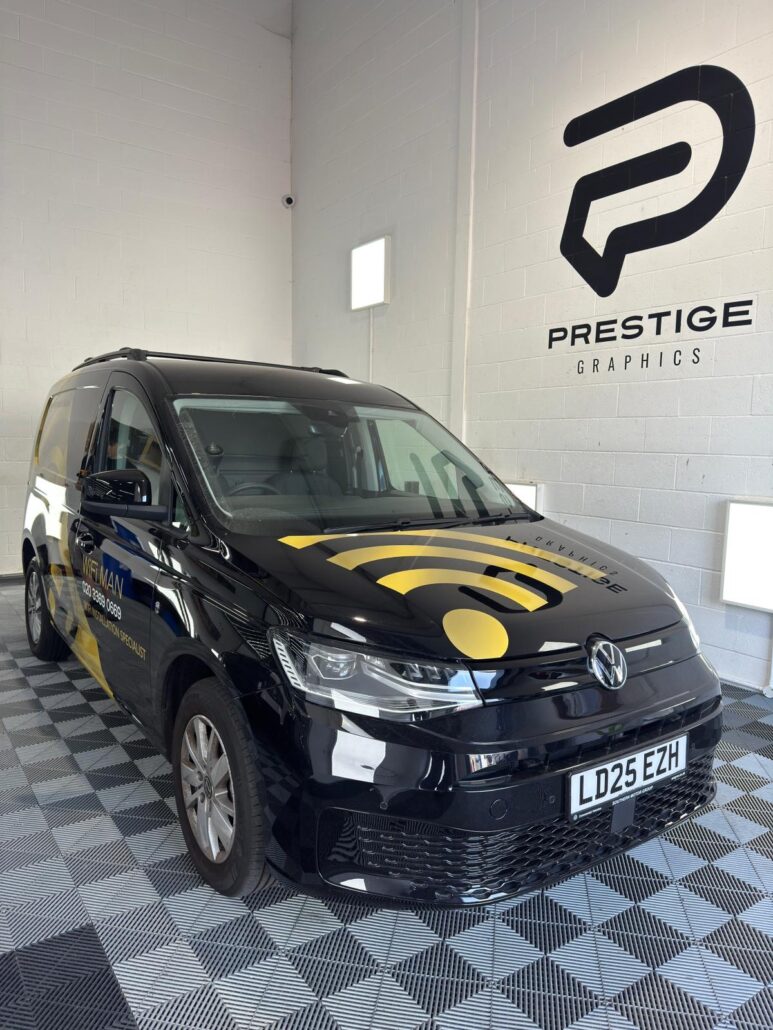 PC Man Van partial wrap - front view