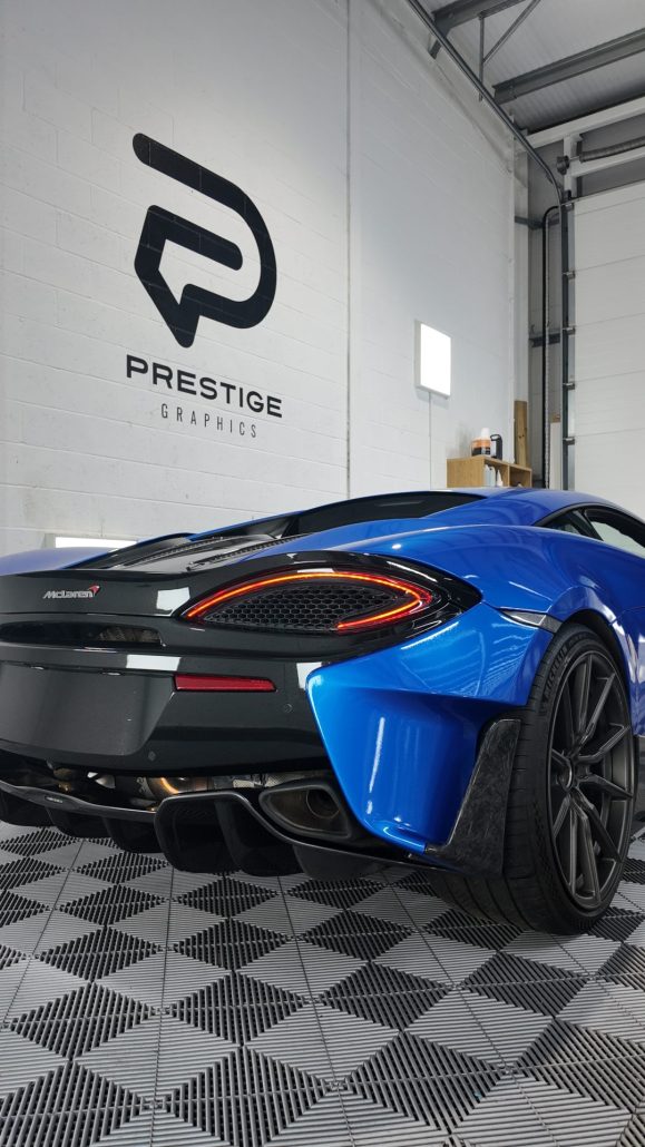 McLaren 540C Full Wrap 10 - Prestige Graphics Kent McLaren 540C - blue wrap - rear lights