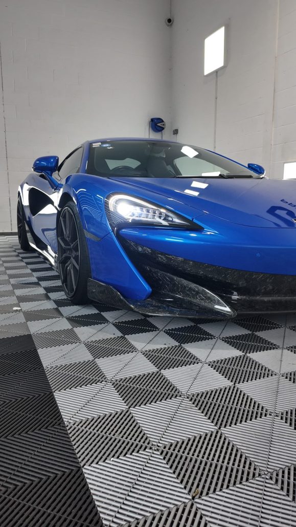 McLaren 540C Full Wrap 1 - Prestige Graphics Kent McLaren 540C - blue wrap - side view