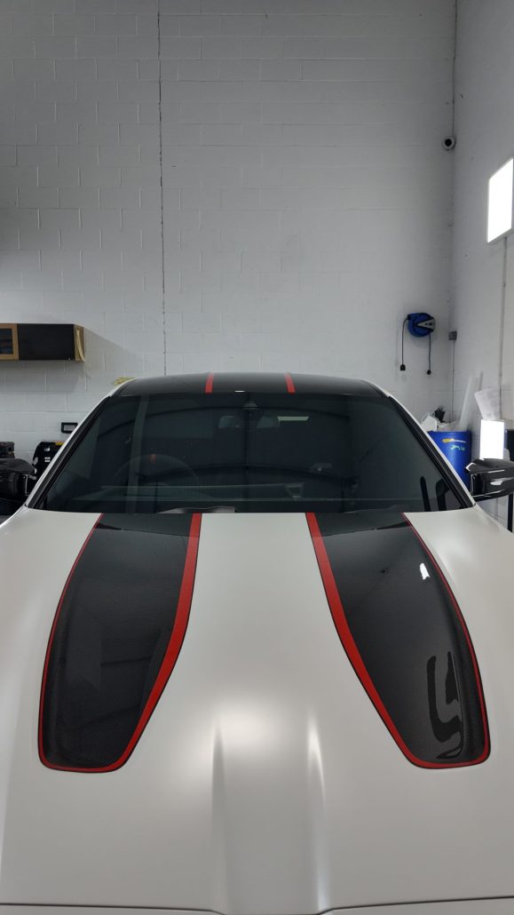 BMW M3 CS Stealth PPF, Red Striping & Light tints 8 - Prestige Graphics Kent White BMW - Burnett View 3