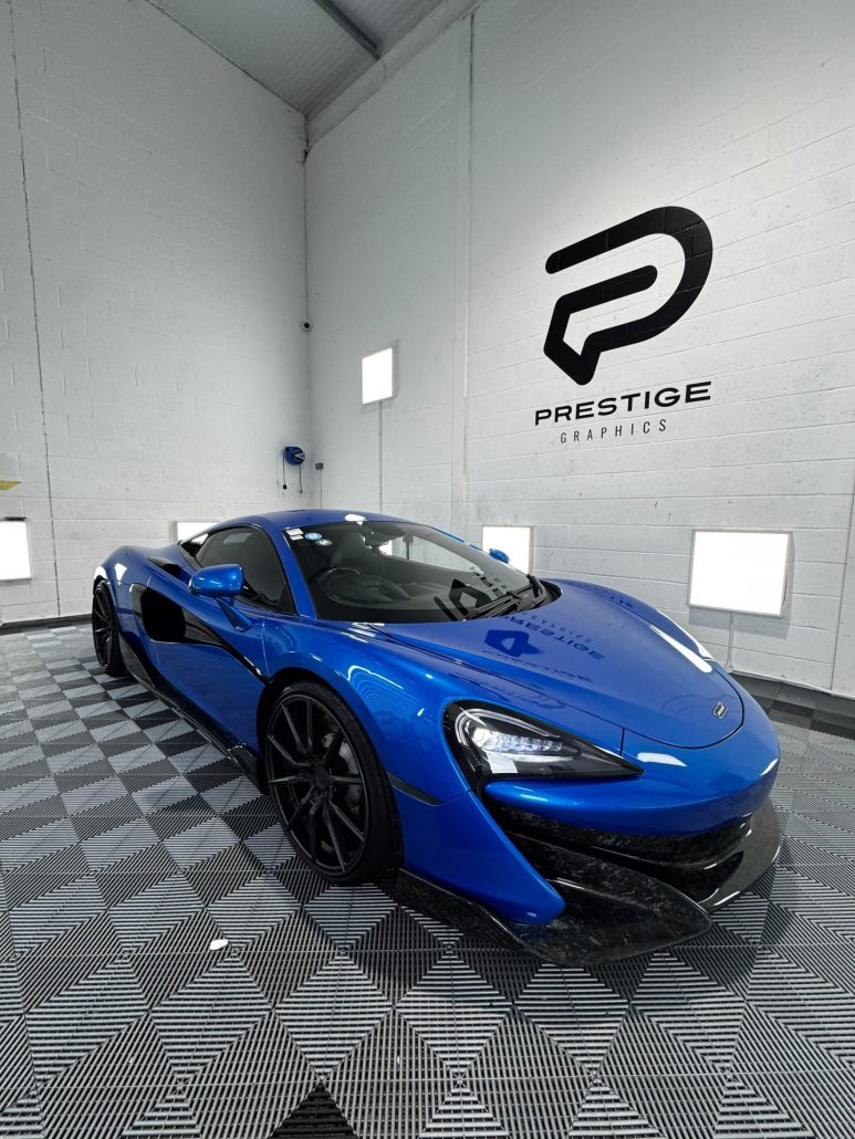 McLaren 540C Full Wrap 3 - Prestige Graphics Kent Blue Mclaren side view