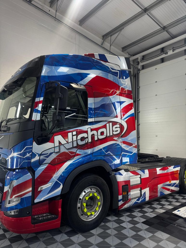 Clean side view of Nicholls Lorry