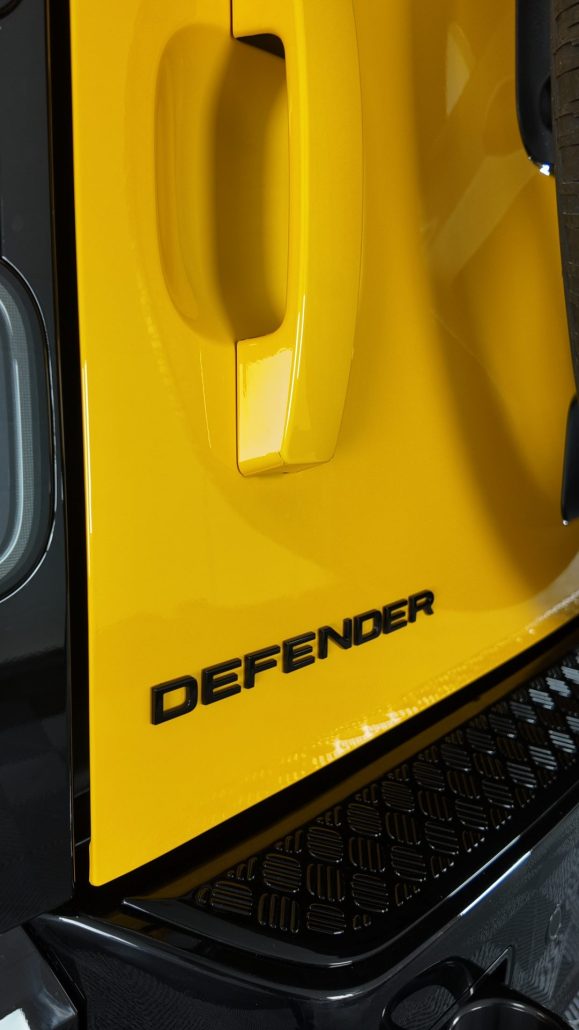 Defender 110 Coloured PPF 11 - Prestige Graphics Kent defender 110 - rear logo view