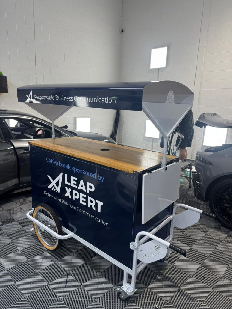 Coffee Cart Custom Branding 9 - Prestige Graphics Kent Coffee Cart - Leap Expert