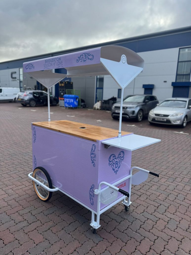 Coffee Cart Custom Branding 4 - Prestige Graphics Kent Coffee Cart - Netflix Bridgeton