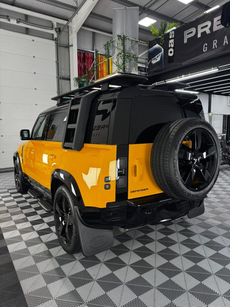 Defender 110 Coloured PPF 3 - Prestige Graphics Kent Defender 110 - rear view