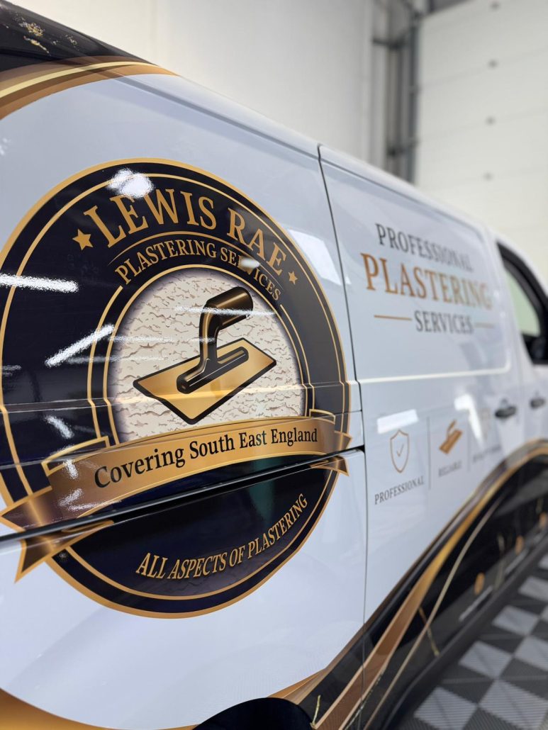 Lewis Rae Plastering  Citroen Dispatch - logo close up